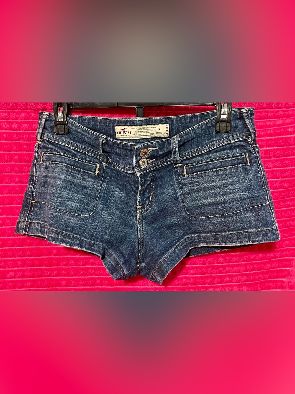 Hollister Women's Dark Wash Denim Short Shorts